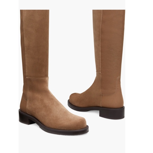 NWT $795 Stuart Weitzman 5050 Bold Suede Leather Boot in KHAKI - Size 8.5M! - Picture 4 of 5